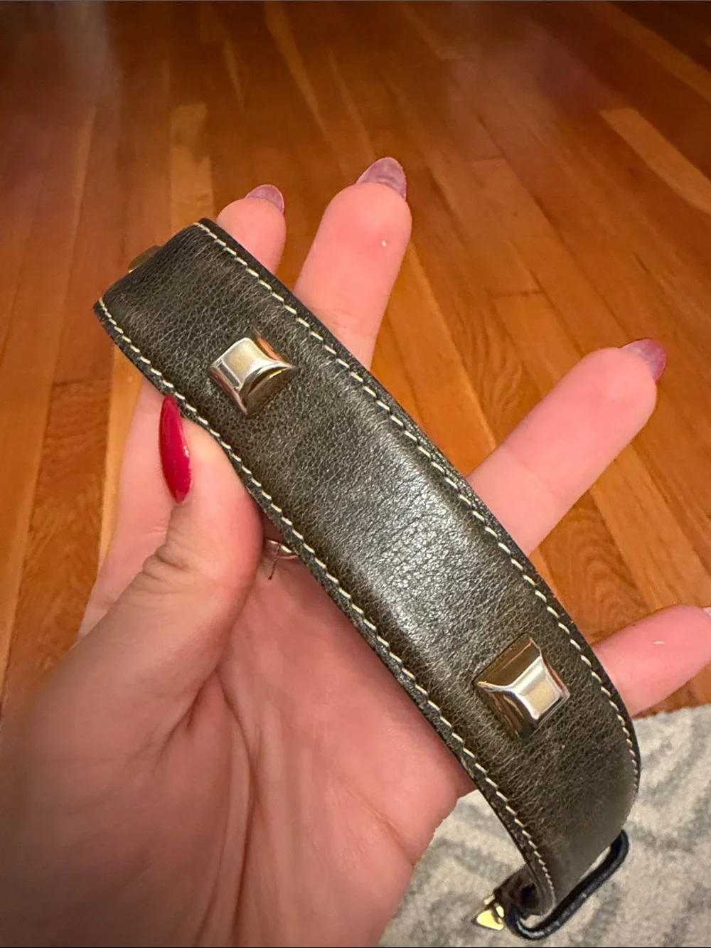 Vintage Ferragamo Green Belt with Studs